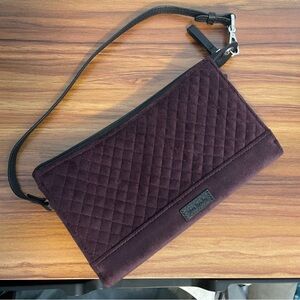 Vera Bradley Quilted Clutch in Deep Purple